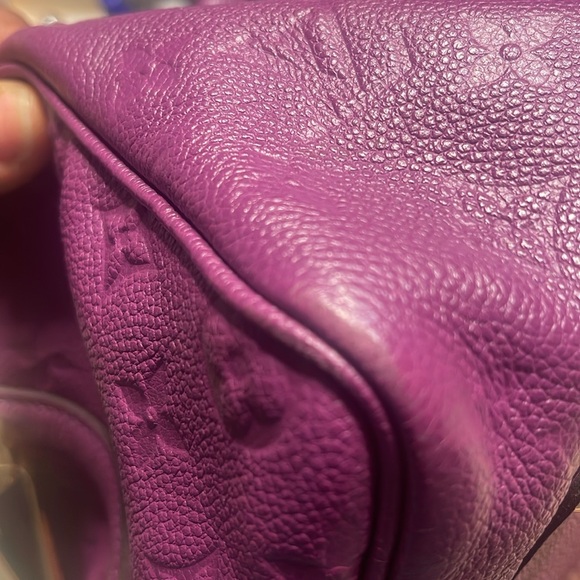 ⭐️ SOLD ⭐️Louis Vuitton Speedy 30 Purple Monogram Empreinte Leather Bandouliere - Picture 10 of 11